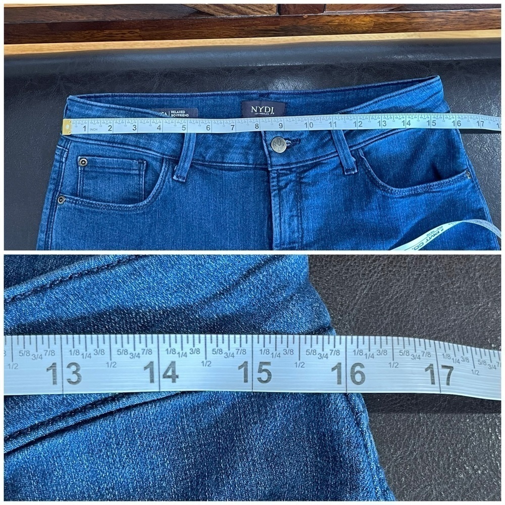 NYDJ size 6 cuffed Jessica relaxed boyfriend Lift & Stuck denim jeans casual View 3
